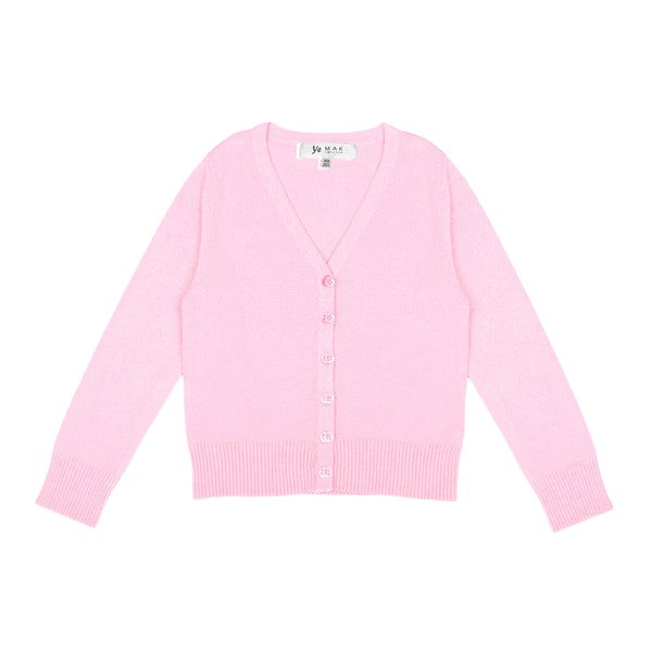 Girls Long Sleeve V neck Sweater Cardigan