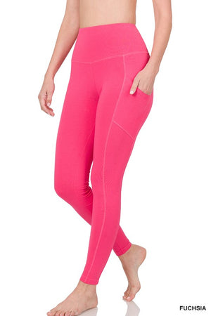 BETTER COTTON WIDE WAISTBAND POCKET LEGGINGS